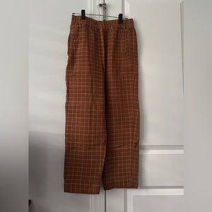 Waffleback Pull-On High Rise Tapered Pants in Windowpane